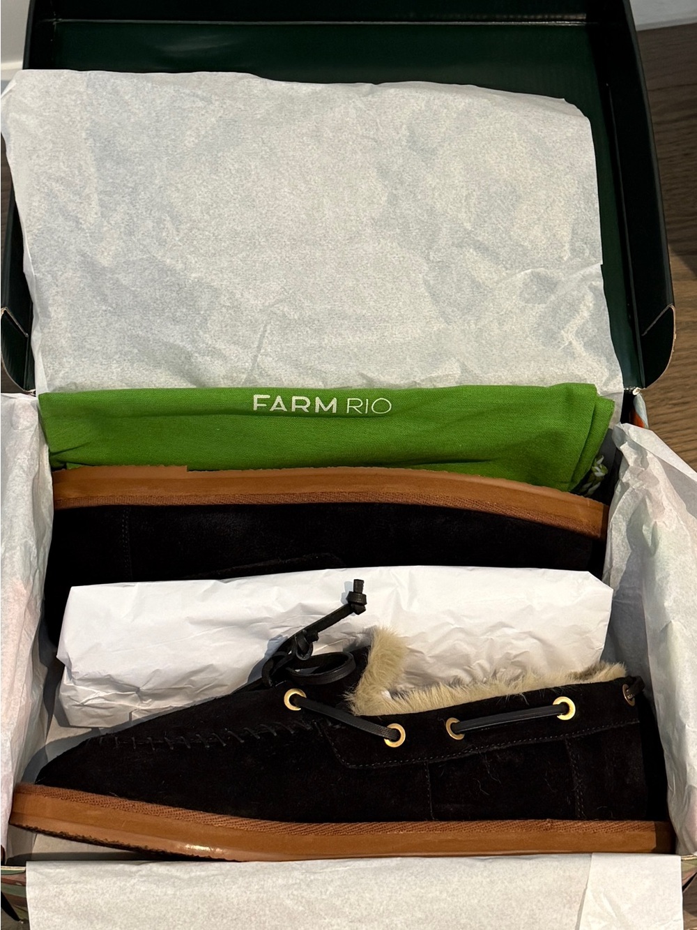 Farm Rio shearling lined moccasin shoe - Picture 6 of 7